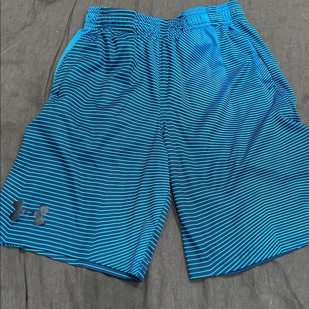 Under Armour blue and Black Striped Shorts